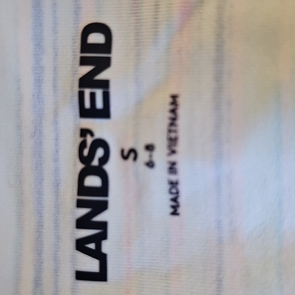 Lands' End Women's Henley Zipper- Blue and Pink Red Yellow Swim Dress. Sz Small - Picture 8 of 10